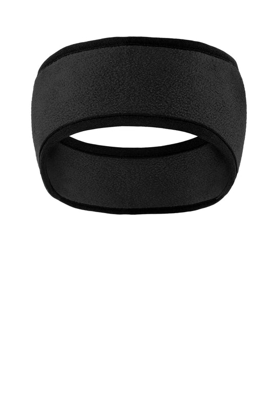 Port Authority Two-Color Fleece Headband C916 Black/ Black