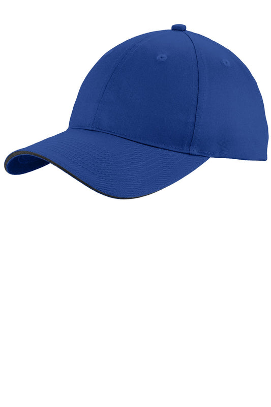 Port Authority Unstructured Sandwich Bill Cap C919 Royal/ Black