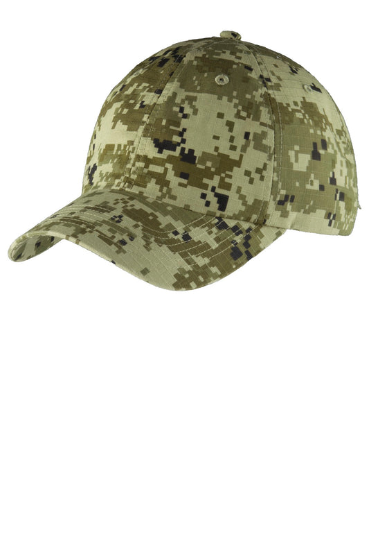 Port Authority Digital Ripstop Camouflage Cap C925 Green Camo