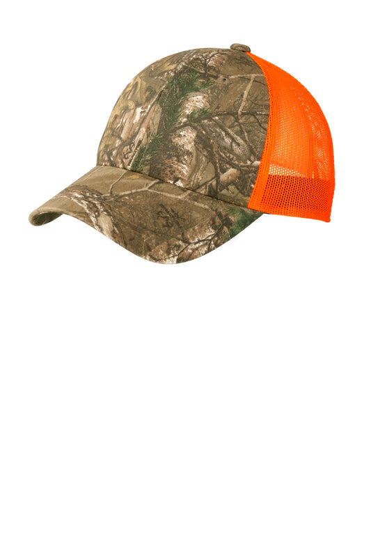 Port Authority Structured Camouflage Mesh Back Cap C930 Realtree Xtra/ Neon Orange
