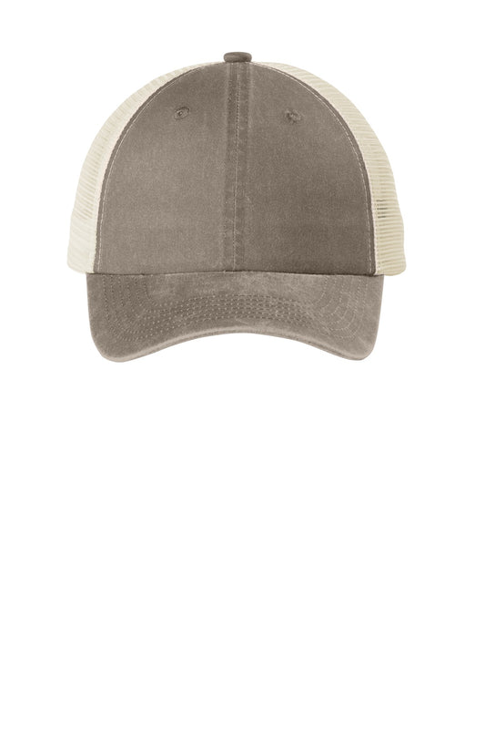 Port Authority Beach Wash Mesh Back Cap C943 Taupe/ Stone