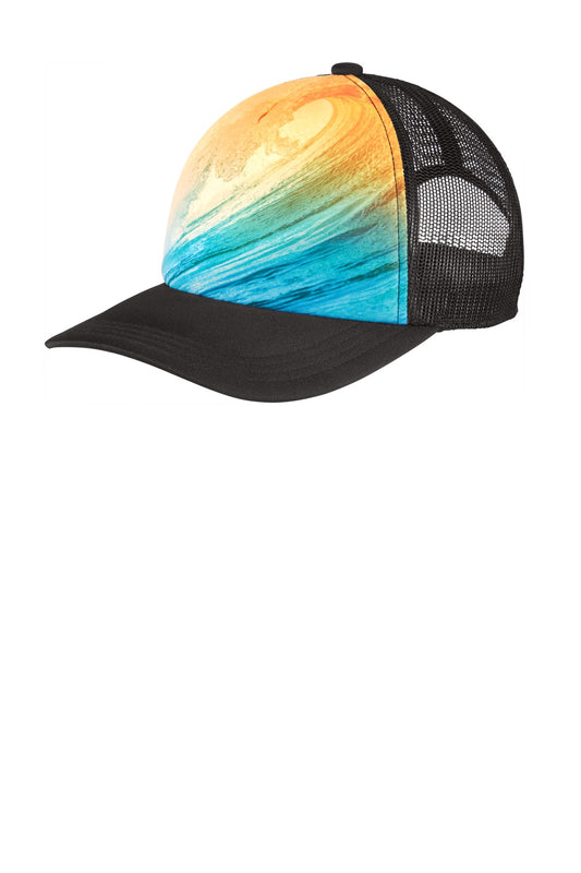 Port Authority Photo Real Snapback Trucker Cap C950 Wave