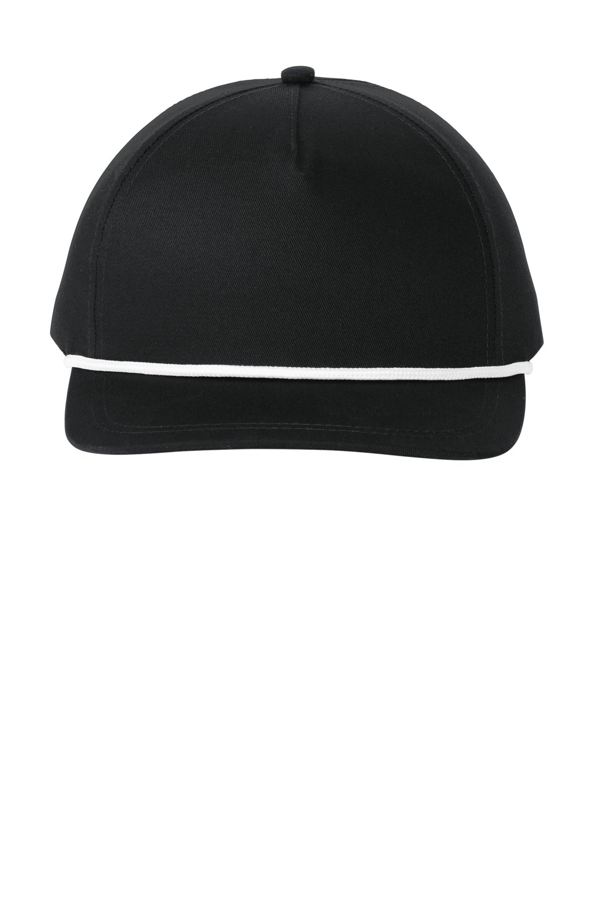 Port Authority Snapback Five-Panel Rope Cap C962 Black/ White
