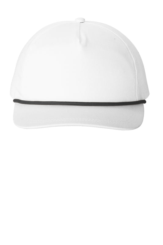 Port Authority Snapback Five-Panel Rope Cap C962 White/ Black