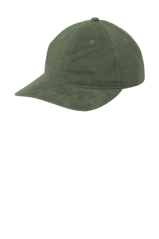 Port Authority Light Corduroy Dad Cap C973 Olive Green