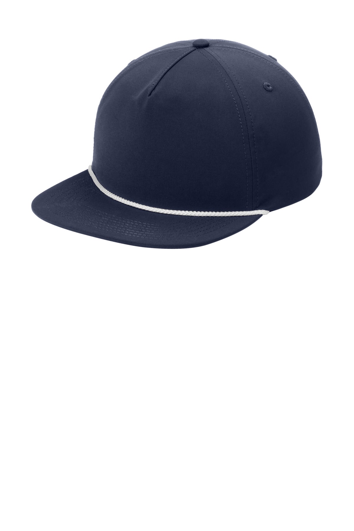 Port Authority 5-Panel Poly Rope Cap C981 River Blue Navy/ White