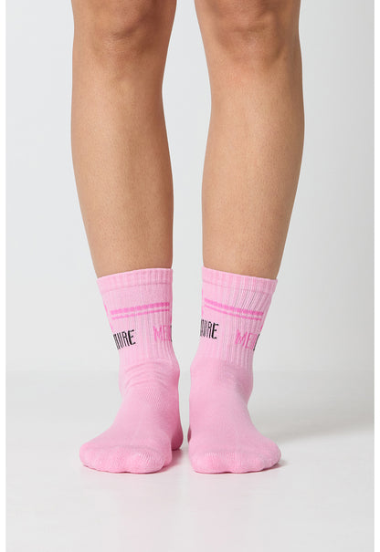 Legwear CALLIE Athletic Crew Socks Pink Power