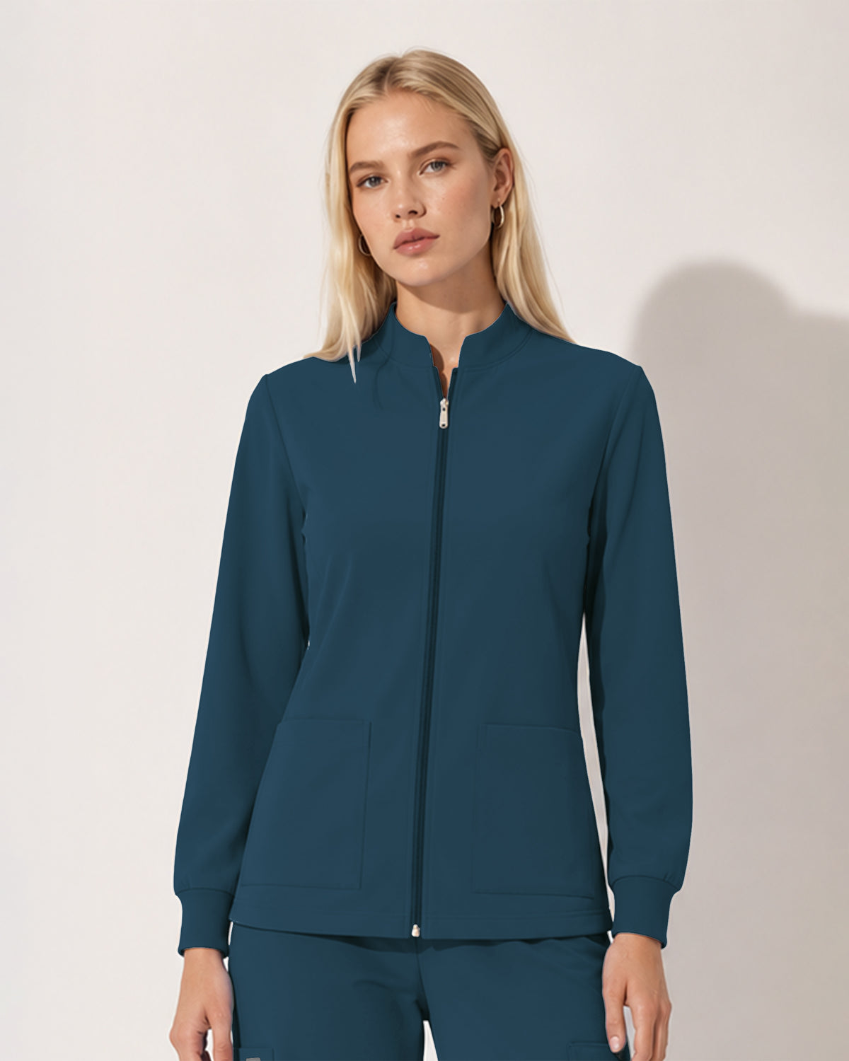 Foundry Women's 6005 Ellis 2 Pocket Scrub Jacket Caribbean