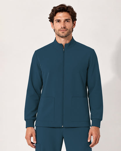 Foundry Men's 6505 Slate Men'S 2 Pocket Scrub Jacket Caribbean