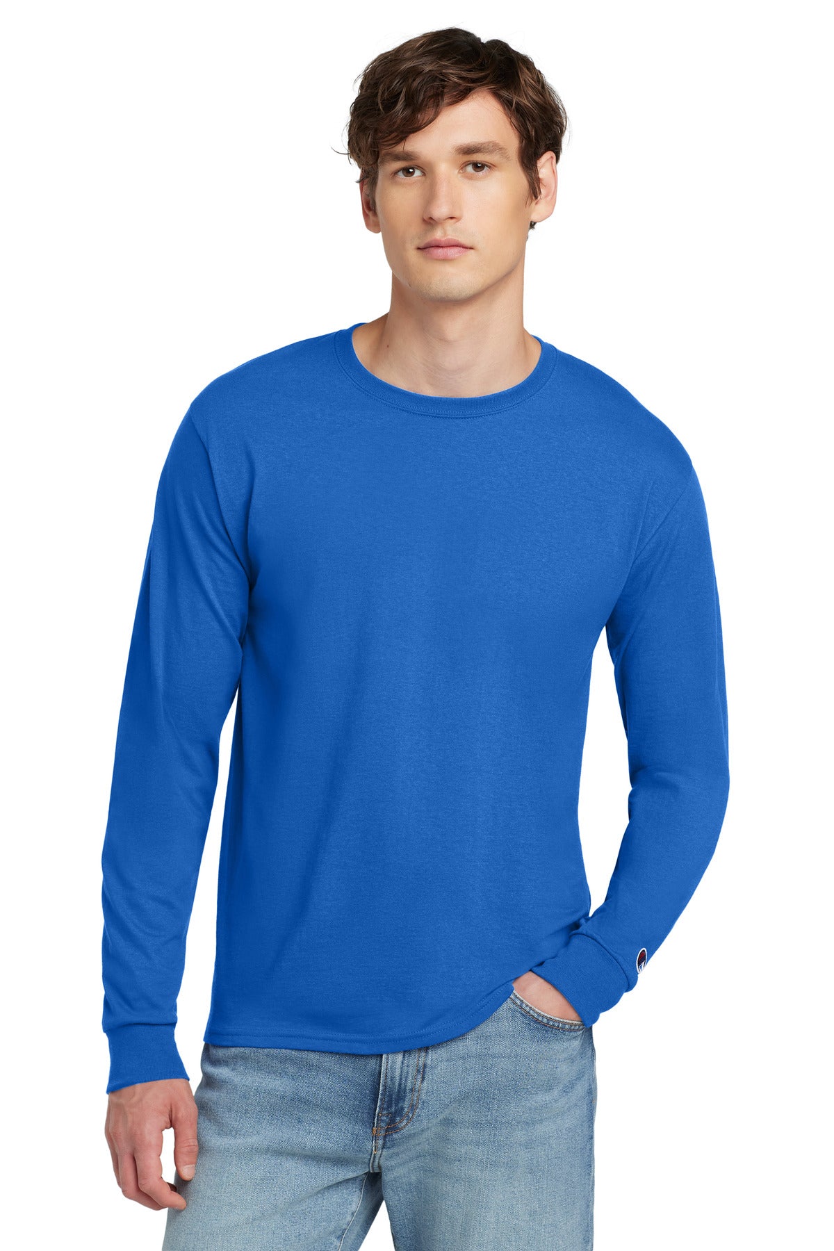 Champion Jersey Long Sleeve Tee CC8C Athletic Royal