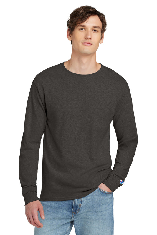 Champion Heritage 52-Oz Jersey Long Sleeve Tee CC8C Charcoal Heather