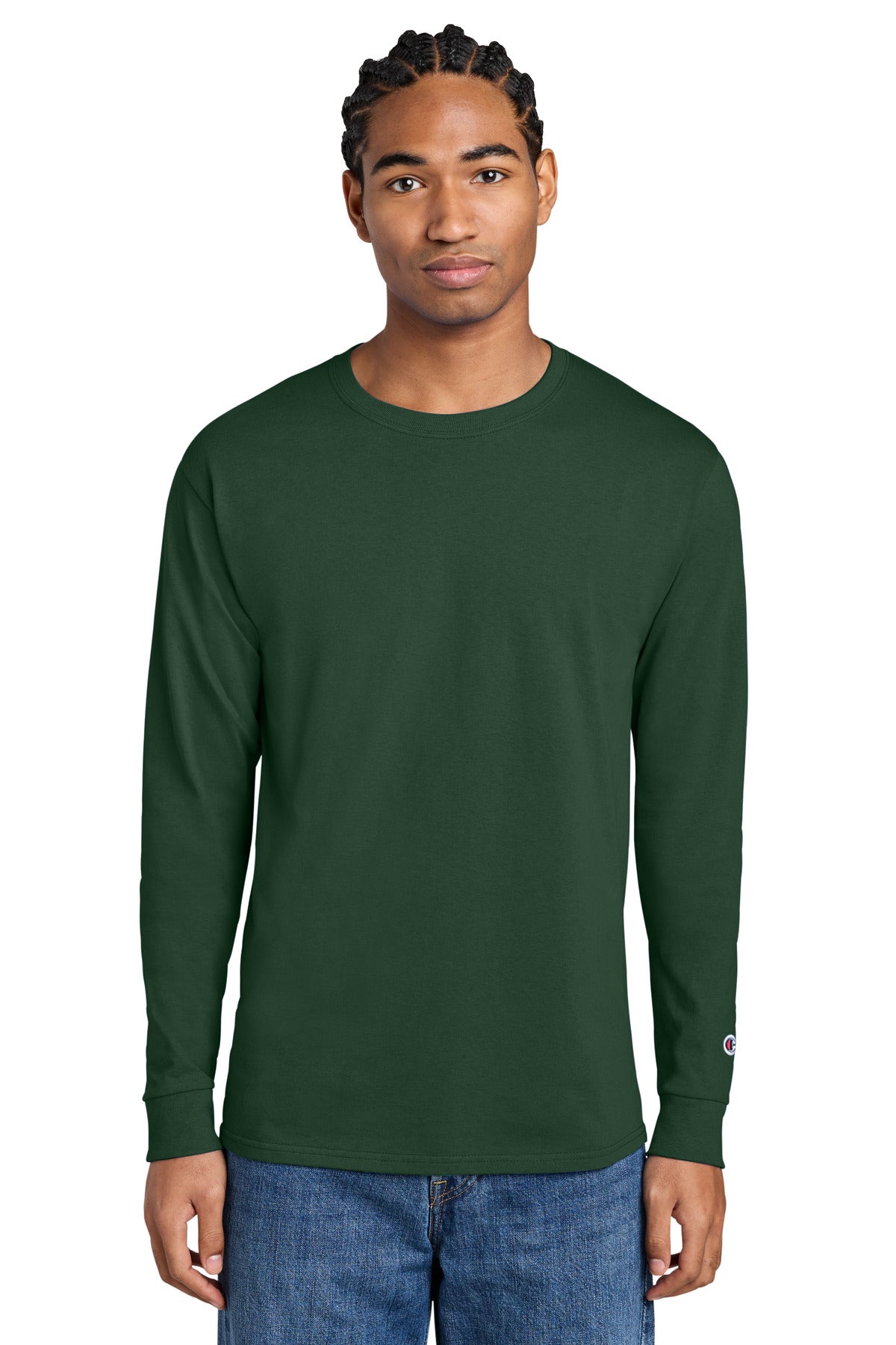 Champion Jersey Long Sleeve Tee CC8C Dark Green