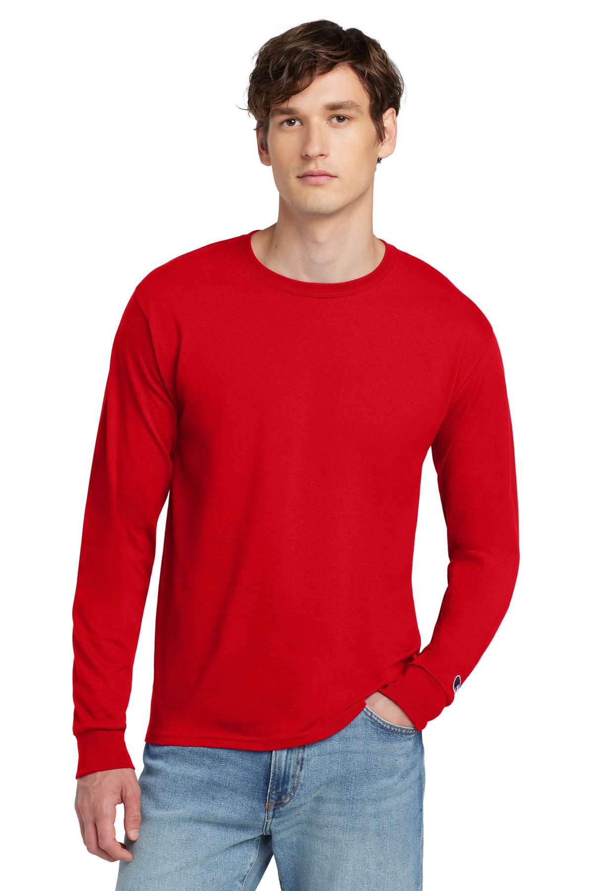 Champion Heritage 52-Oz Jersey Long Sleeve Tee CC8C Red