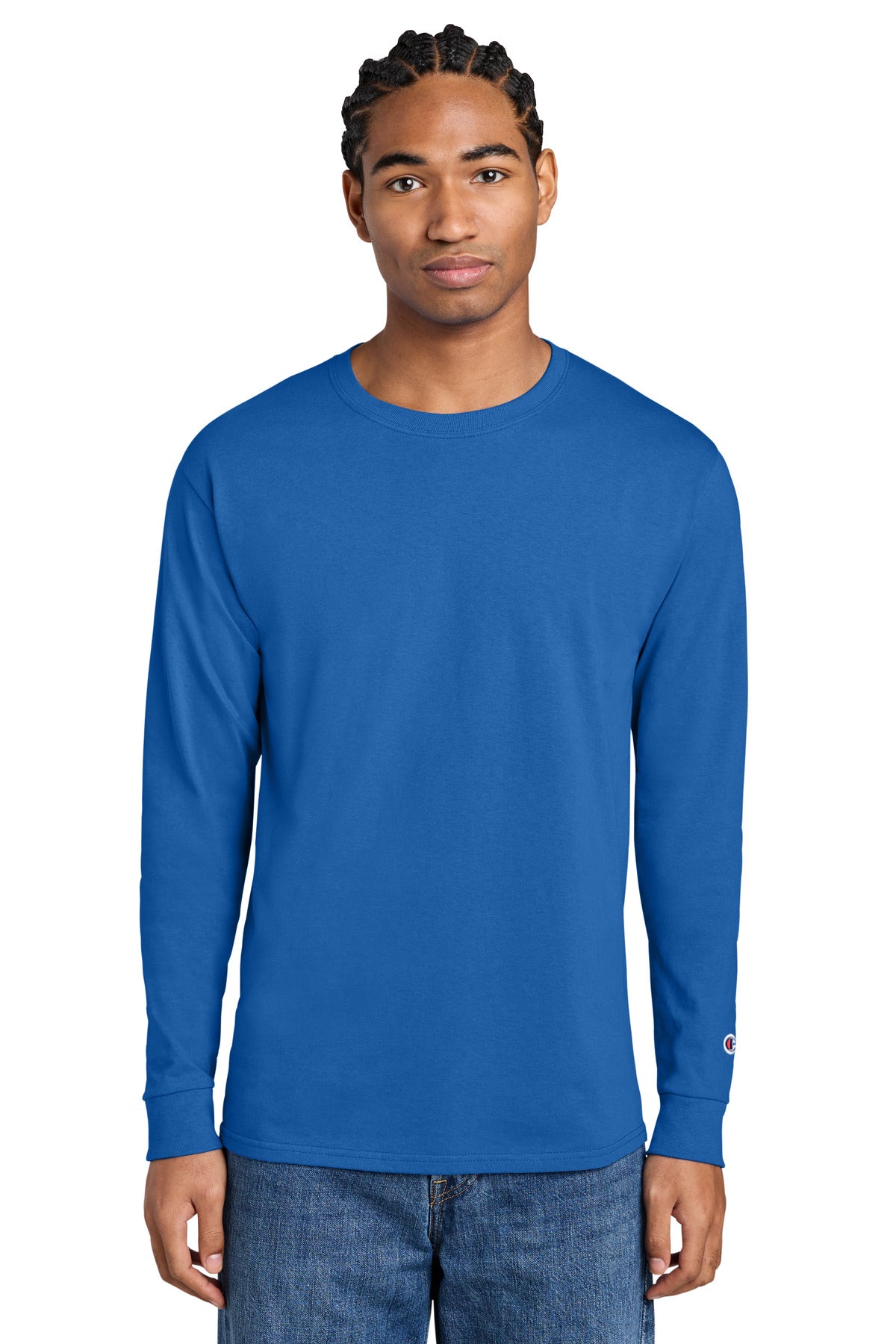 Champion Jersey Long Sleeve Tee CC8C Royal Blue