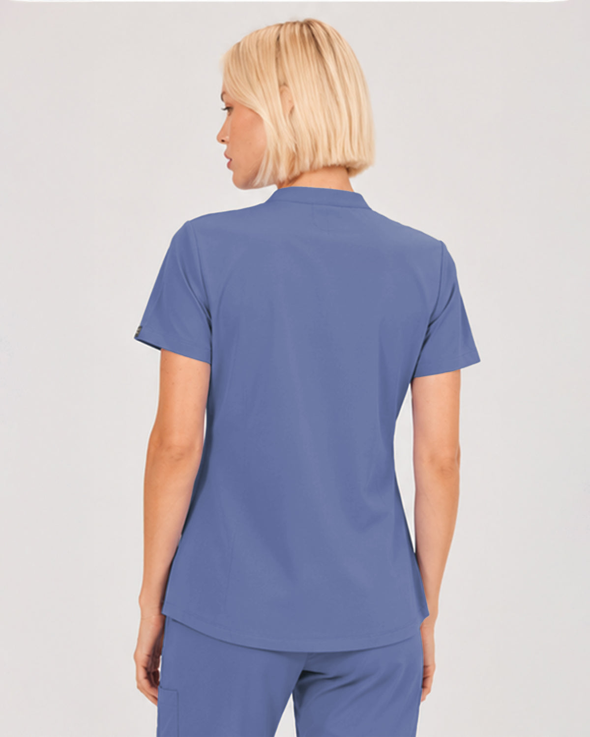 Foundry Women's 1055 Arden 2 Pocket Mandarin Top Ceil Blue