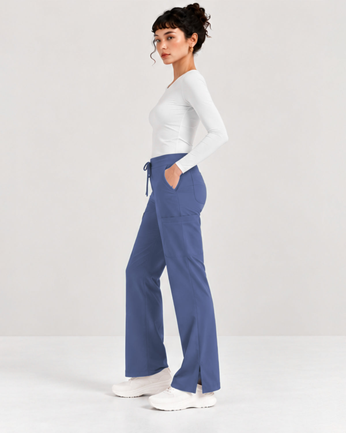Foundry Women's 2005 Jasmine 5 Pocket Mini Flare Cargo Pant Ceil Blue