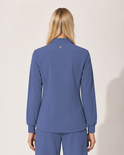 Foundry Women's 6005 Ellis 2 Pocket Scrub Jacket Ceil Blue