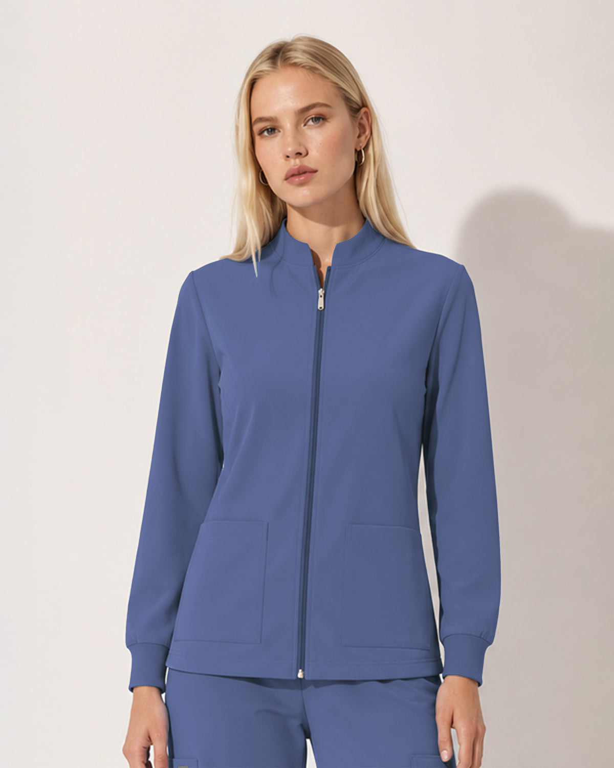 Foundry Women's 6005 Ellis 2 Pocket Scrub Jacket Ceil Blue
