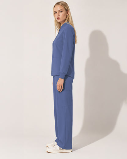 Foundry Women's 6005 Ellis 2 Pocket Scrub Jacket Ceil Blue