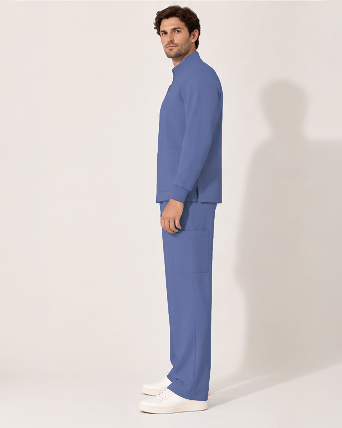 Foundry Men's 6505 Slate Men'S 2 Pocket Scrub Jacket Ceil Blue