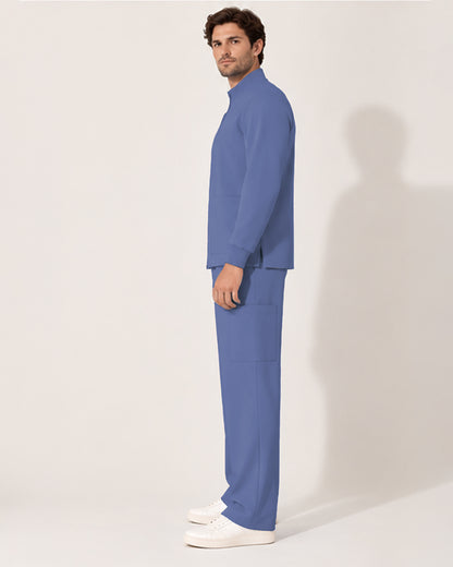 Foundry Men's 6505 Slate Men'S 2 Pocket Scrub Jacket Ceil Blue