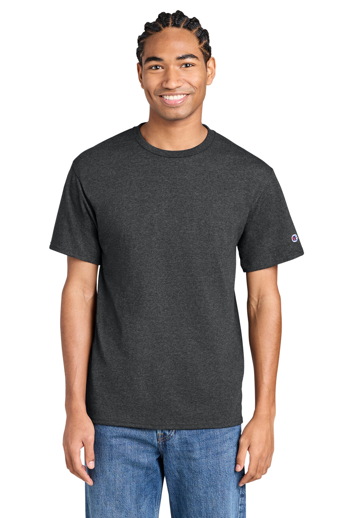 Champion Jersey Short Sleeve Tee CH1000 Charcoal Heather