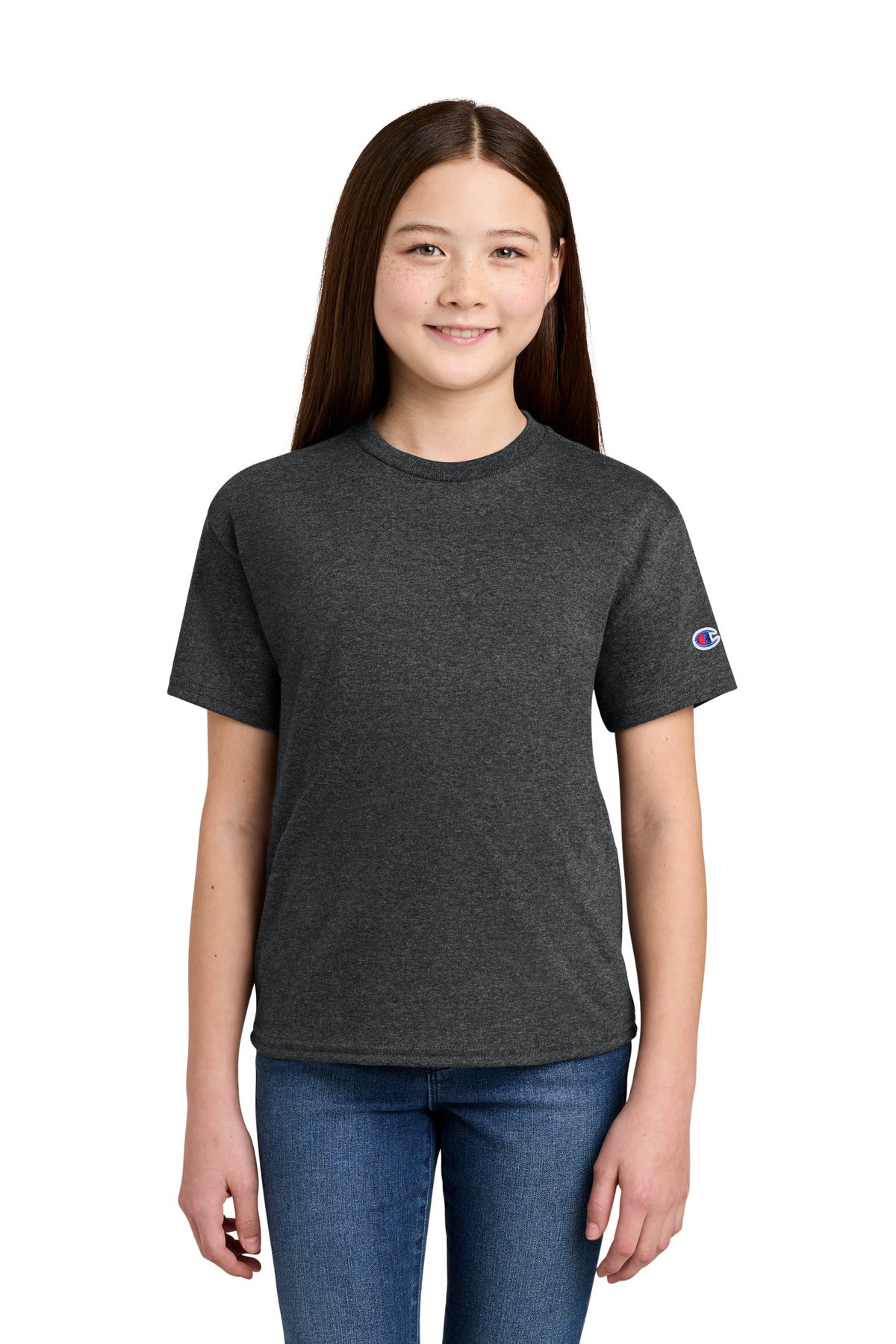 Champion Youth Jersey Short Sleeve Tee CH1081 Charcoal Heather