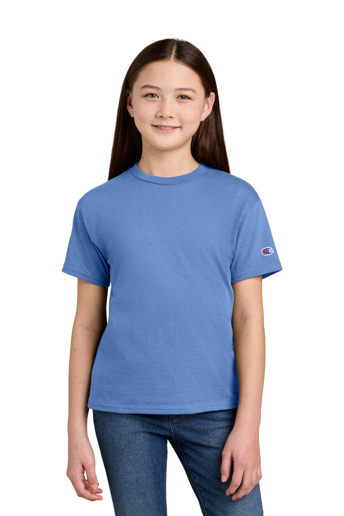 Champion Youth Jersey Short Sleeve Tee CH1081 Light Blue