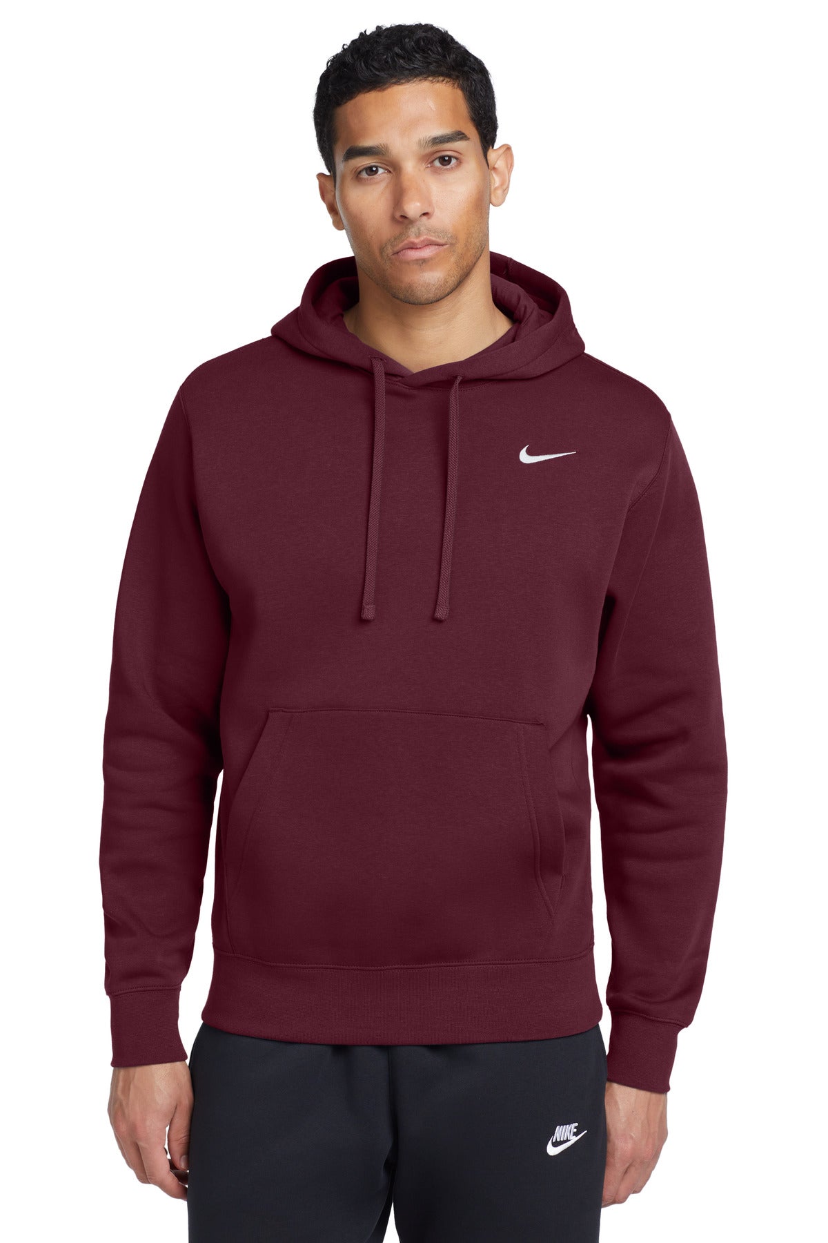 Nike Club Fleece Pullover Hoodie CJ1611 Dark Maroon