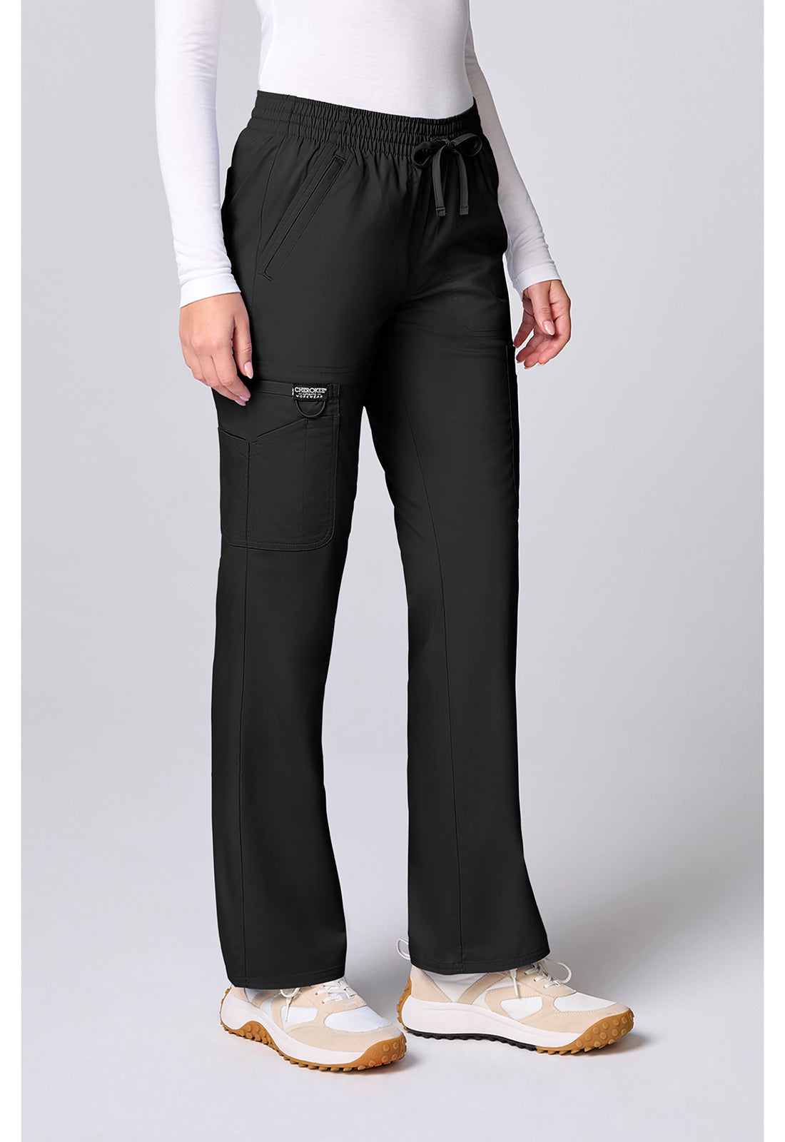 Workwear Revolution CK00002 Women's 12 Pockets Straight Leg Scrub Pants Black