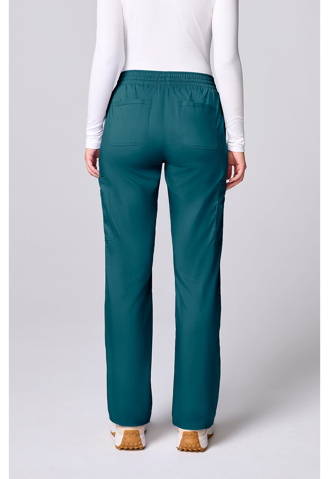 Workwear Revolution CK00002 Women's 12 Pockets Straight Leg Scrub Pants Caribbean Blue