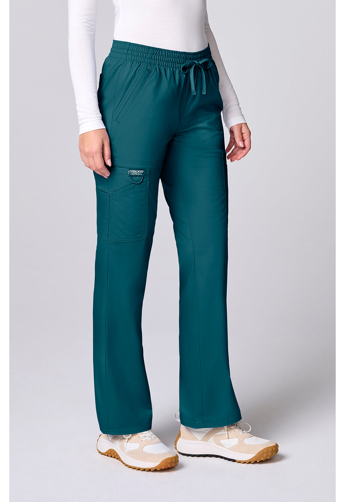 Workwear Revolution CK00002 Women's 12 Pockets Straight Leg Scrub Pants Caribbean Blue