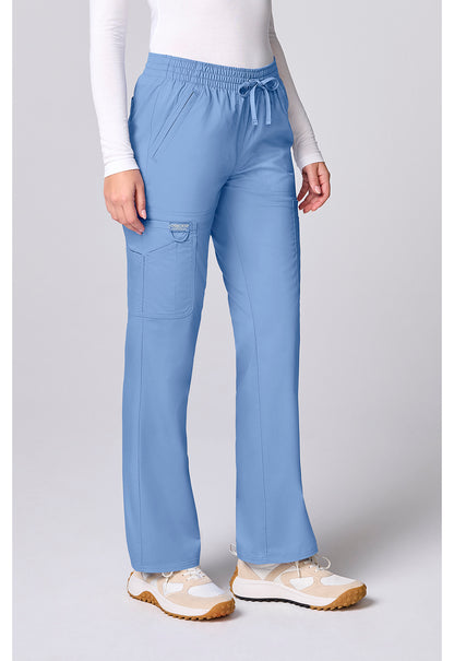 Workwear Revolution CK00002 Women's 12 Pockets Straight Leg Scrub Pants Ciel Blue