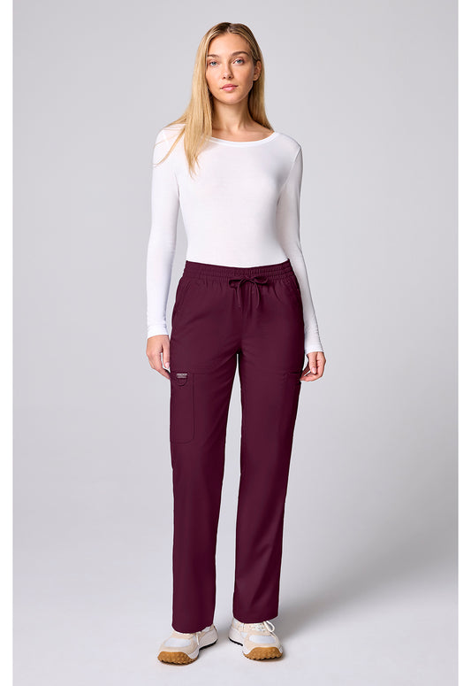 Workwear Revolution CK00002 Women's 12 Pockets Straight Leg Scrub Pants Wine