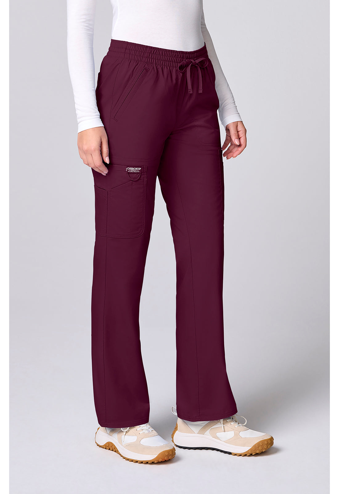 Workwear Revolution CK00002 Women's 12 Pockets Straight Leg Scrub Pants Wine