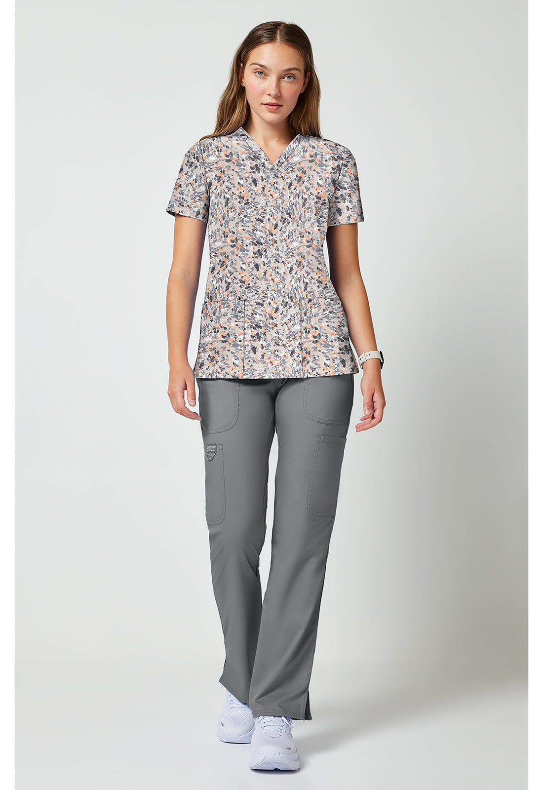 Achieve CK00010 Women's 2 Pocket Print Scrub Top Softest Skin