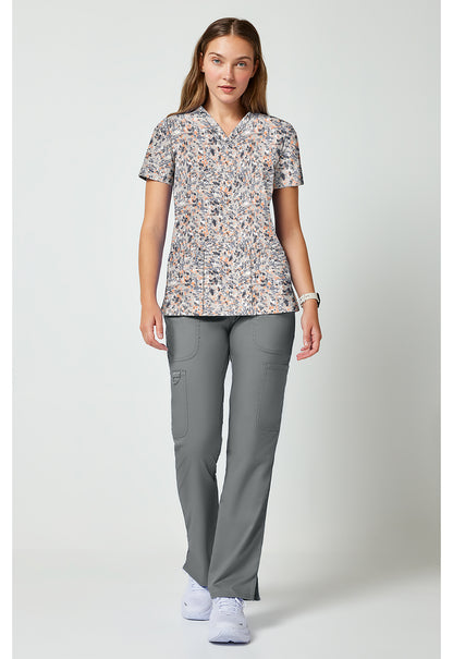 Achieve CK00010 Women's 2 Pocket Print Scrub Top Softest Skin
