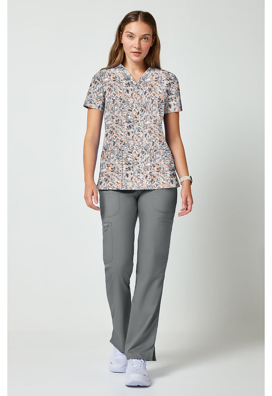 Achieve CK00010 Women's 2 Pocket Print Scrub Top Softest Skin