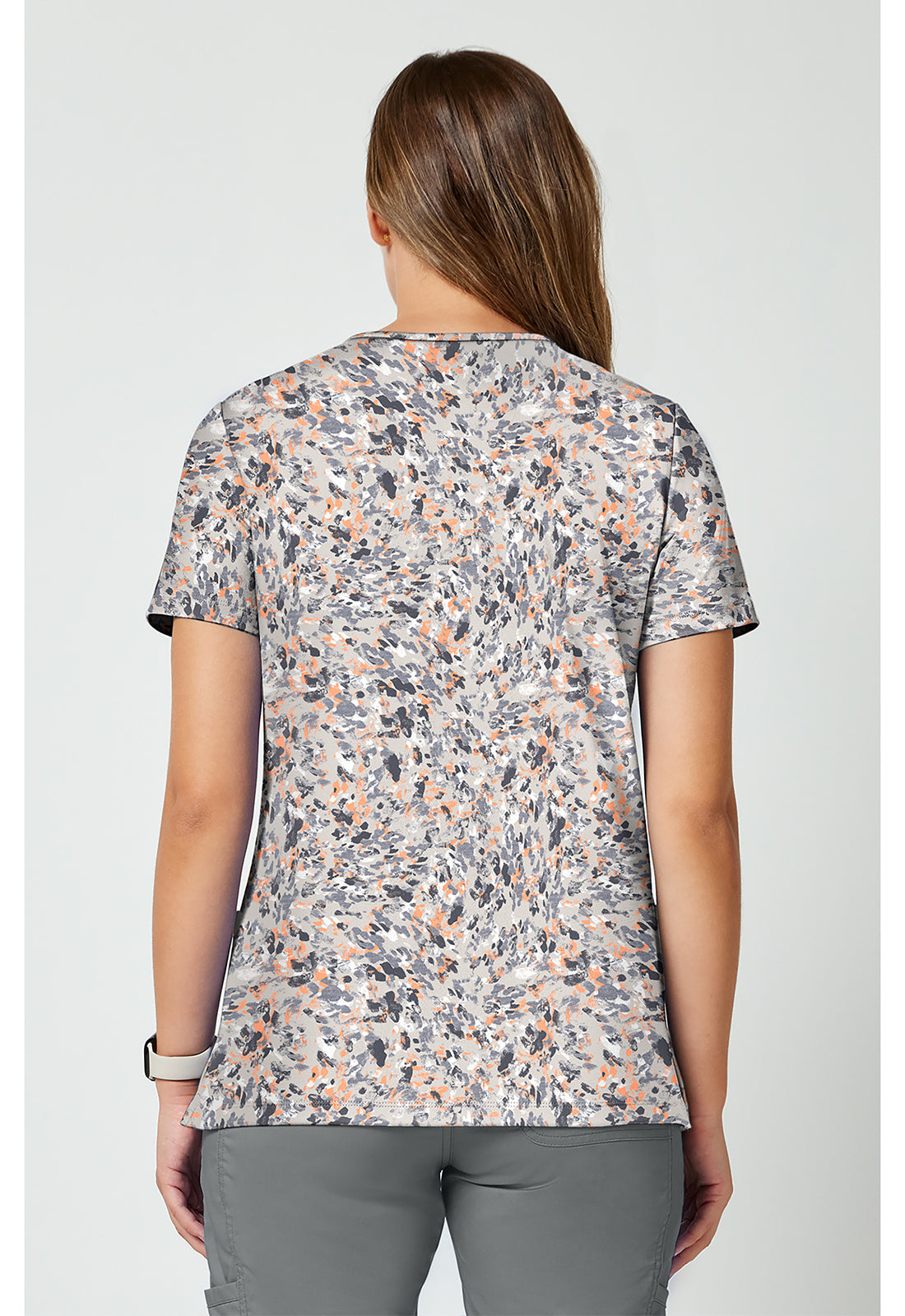 Achieve CK00010 Women's 2 Pocket Print Scrub Top Softest Skin