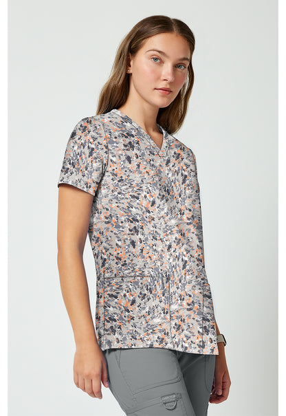 Achieve CK00010 Women's 2 Pocket Print Scrub Top Softest Skin