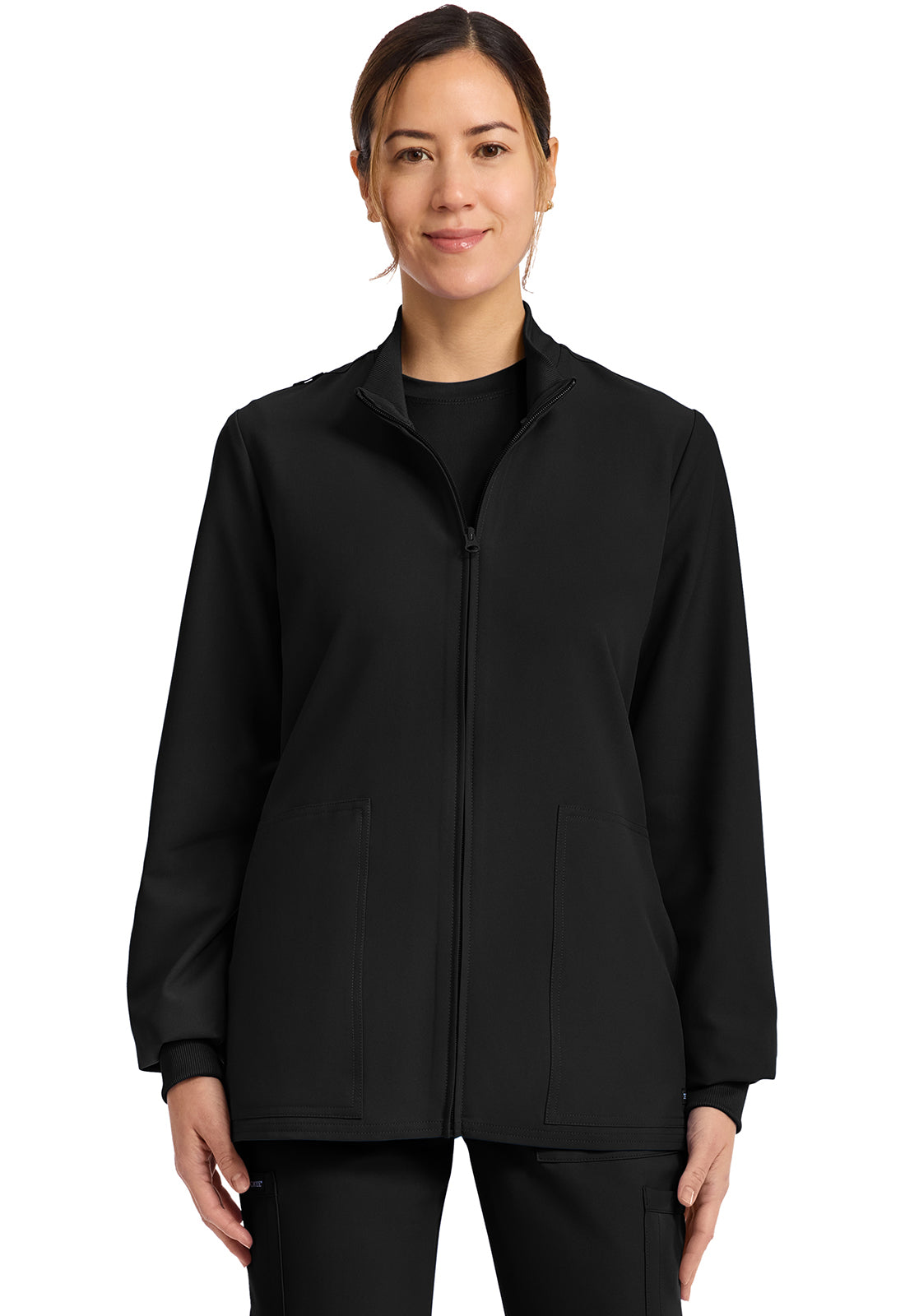 Workwear Originals Ultra CK00013A Women's Zip Up Scrub Jacket Black