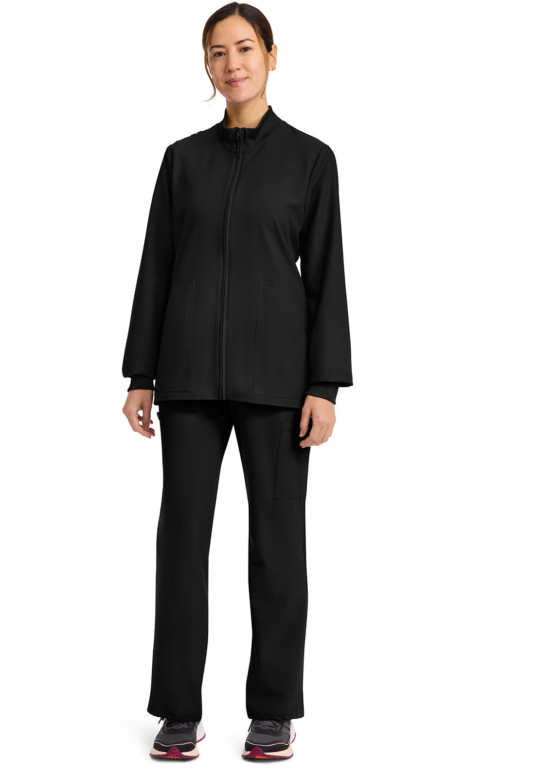 Workwear Originals Ultra CK00013A Women's Zip Up Scrub Jacket Black