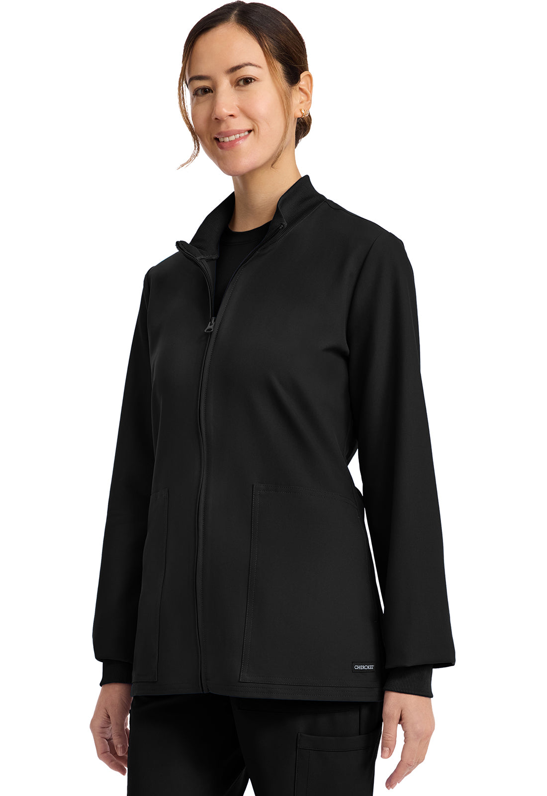 Workwear Originals Ultra CK00013A Women's Zip Up Scrub Jacket Black