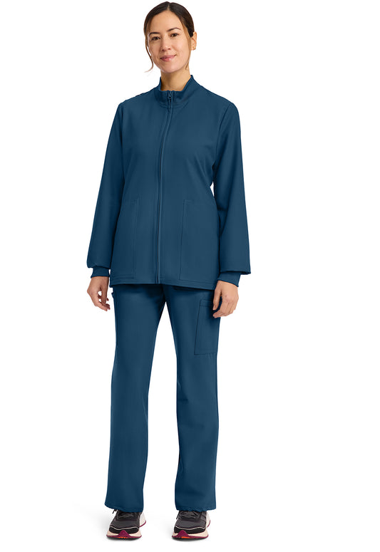 Workwear Originals Ultra CK00013A Women's Zip Up Scrub Jacket Caribbean Blue