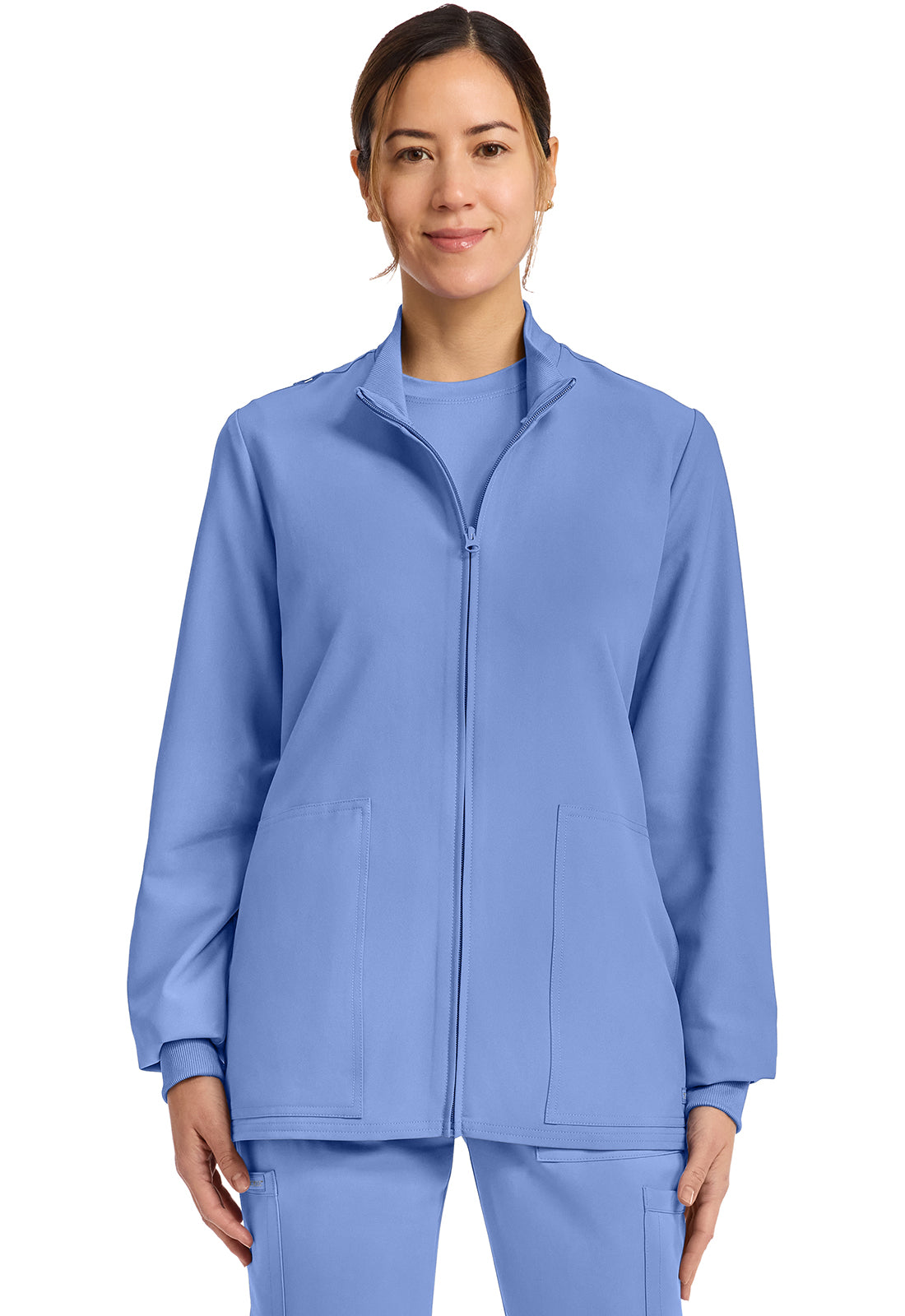Workwear Originals Ultra CK00013A Women's Zip Up Scrub Jacket Ciel Blue