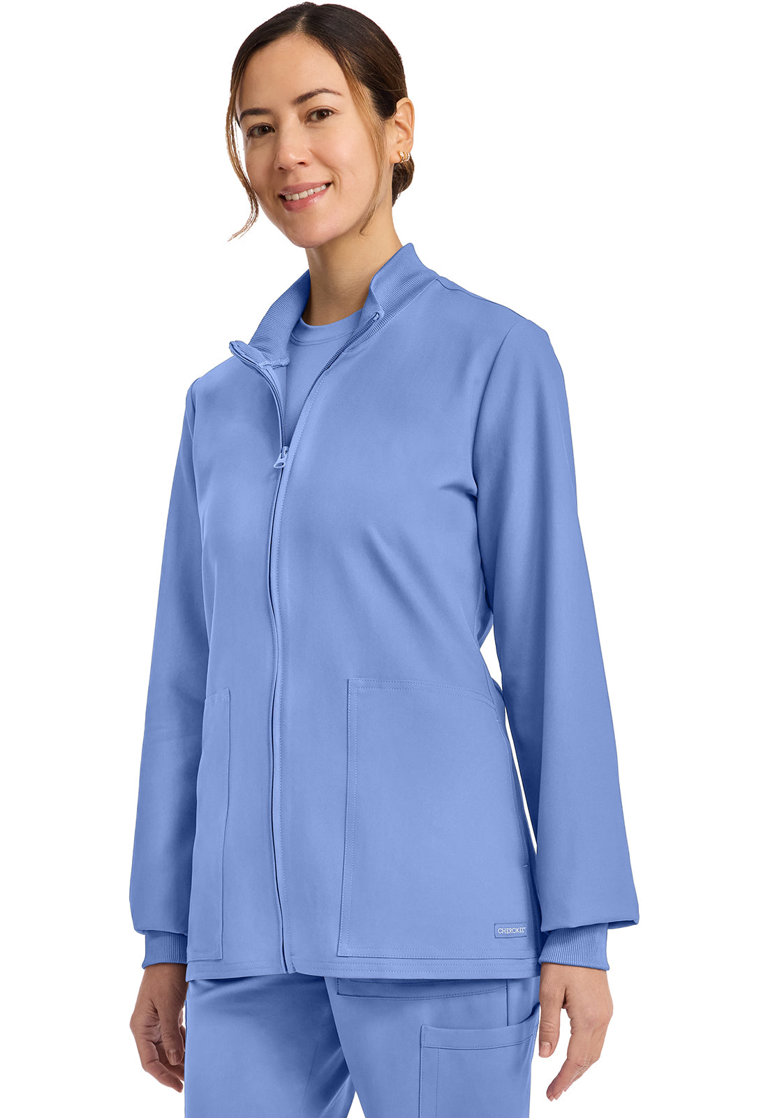 Workwear Originals Ultra CK00013A Women's Zip Up Scrub Jacket Ciel Blue
