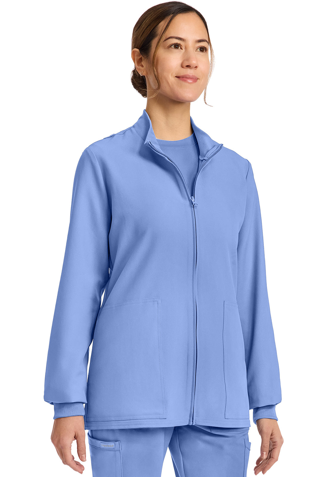 Workwear Originals Ultra CK00013A Women's Zip Up Scrub Jacket Ciel Blue