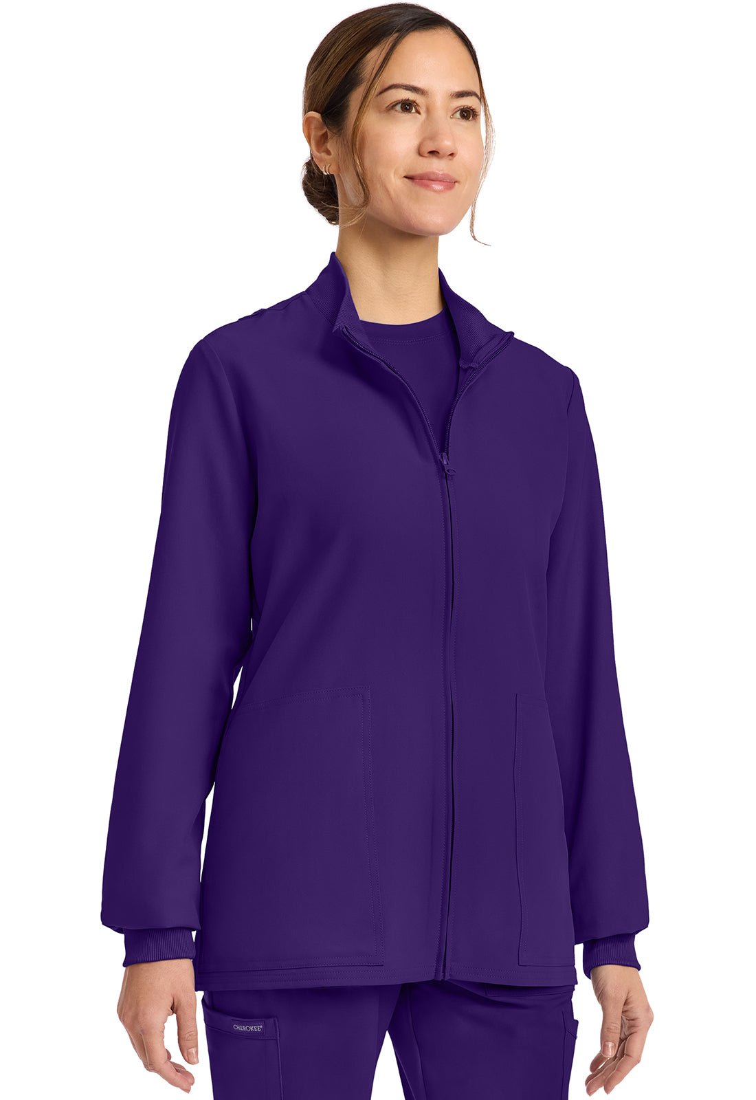 Workwear Originals Ultra CK00013A Women's Zip Up Scrub Jacket Grape