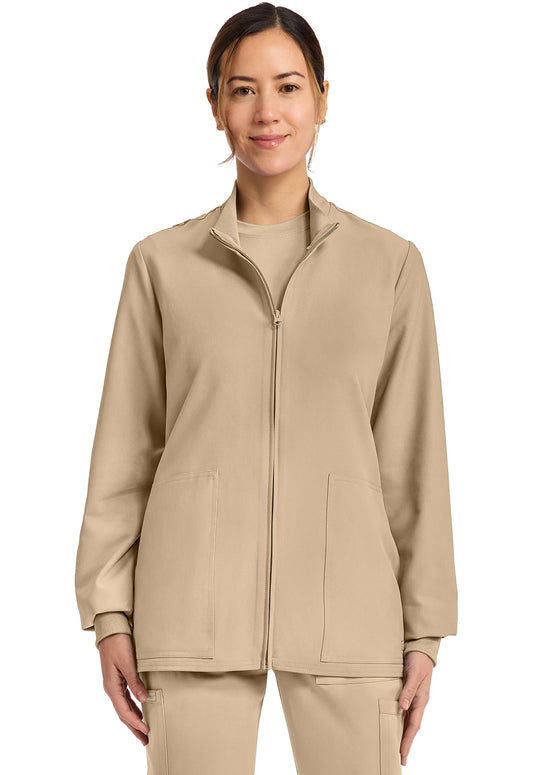 Workwear Originals Ultra CK00013A Women's Zip Up Scrub Jacket Khaki