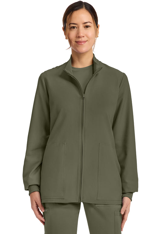 Workwear Originals Ultra CK00013A Women's Zip Up Scrub Jacket Olive